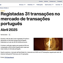 Registadas 31 transaes no mercado de transaes portugus